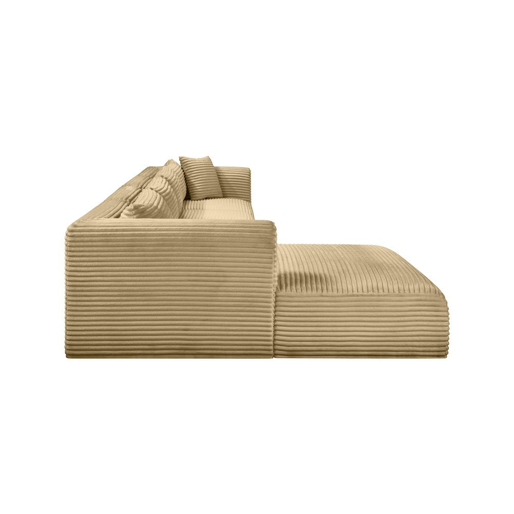 Shaggy Camel Corduroy Performance Fabric Modular Sectional