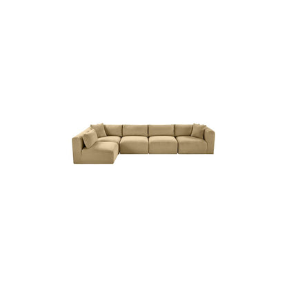 Shaggy Camel Corduroy Performance Fabric Modular Sectional