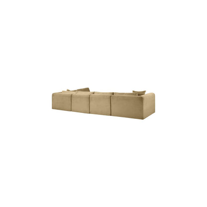 Shaggy Camel Corduroy Performance Fabric Modular Sectional