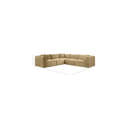 Shaggy Camel Corduroy Performance Fabric Modular Sectional