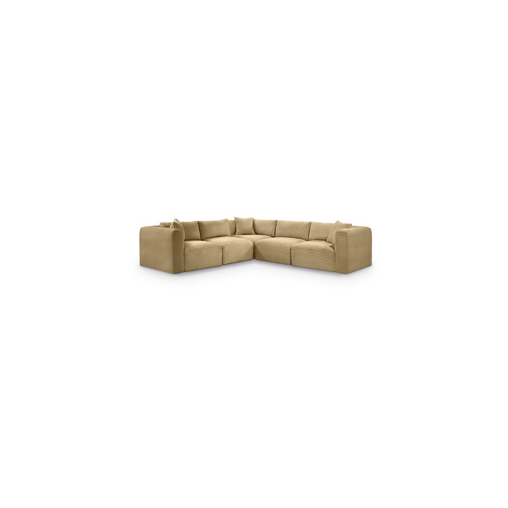 Shaggy Camel Corduroy Performance Fabric Modular Sectional