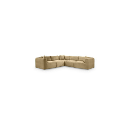 Shaggy Camel Corduroy Performance Fabric Modular Sectional