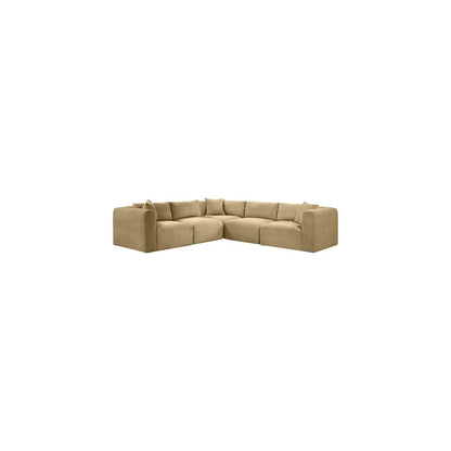 Shaggy Camel Corduroy Performance Fabric Modular Sectional