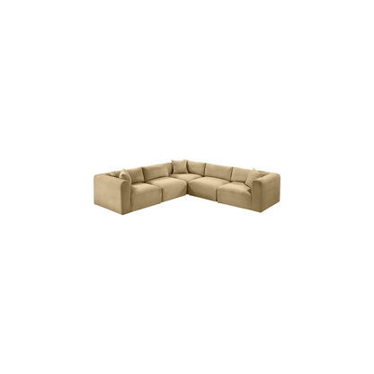 Shaggy Camel Corduroy Performance Fabric Modular Sectional