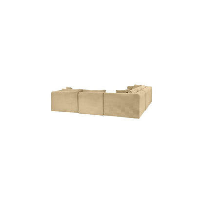 Shaggy Camel Corduroy Performance Fabric Modular Sectional