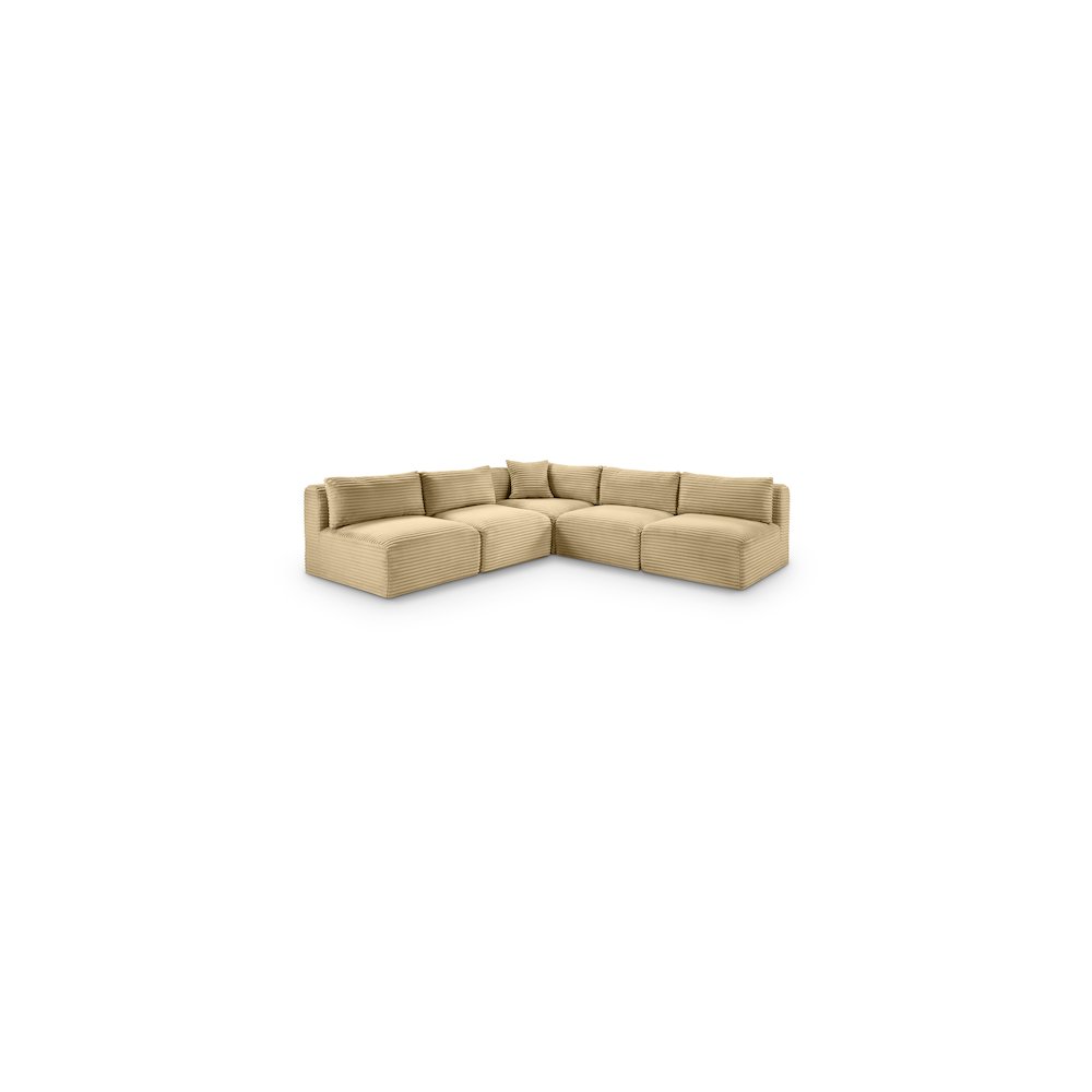 Shaggy Camel Corduroy Performance Fabric Modular Sectional