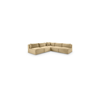 Shaggy Camel Corduroy Performance Fabric Modular Sectional
