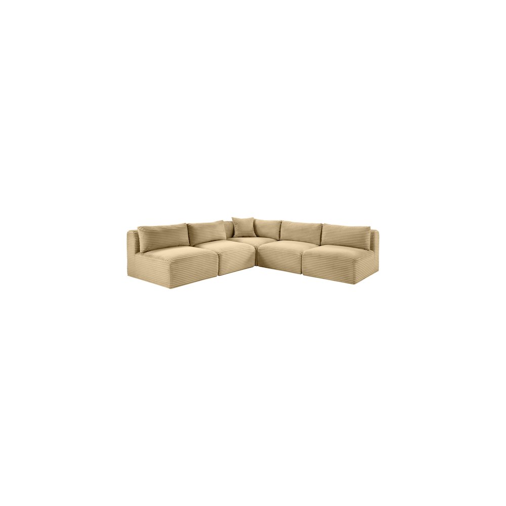 Shaggy Camel Corduroy Performance Fabric Modular Sectional