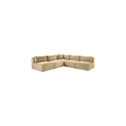 Shaggy Camel Corduroy Performance Fabric Modular Sectional
