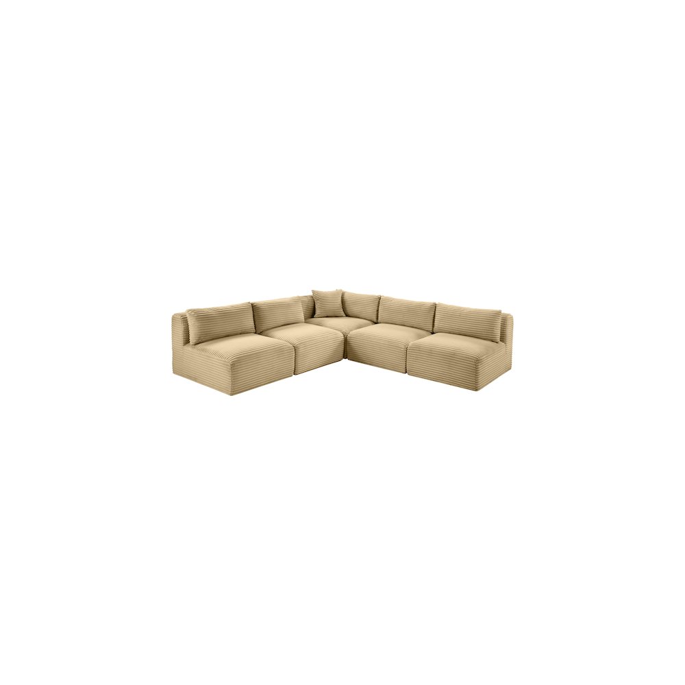 Shaggy Camel Corduroy Performance Fabric Modular Sectional