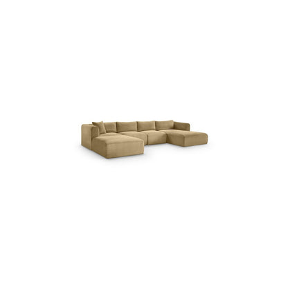 Shaggy Camel Corduroy Performance Fabric Modular Sectional