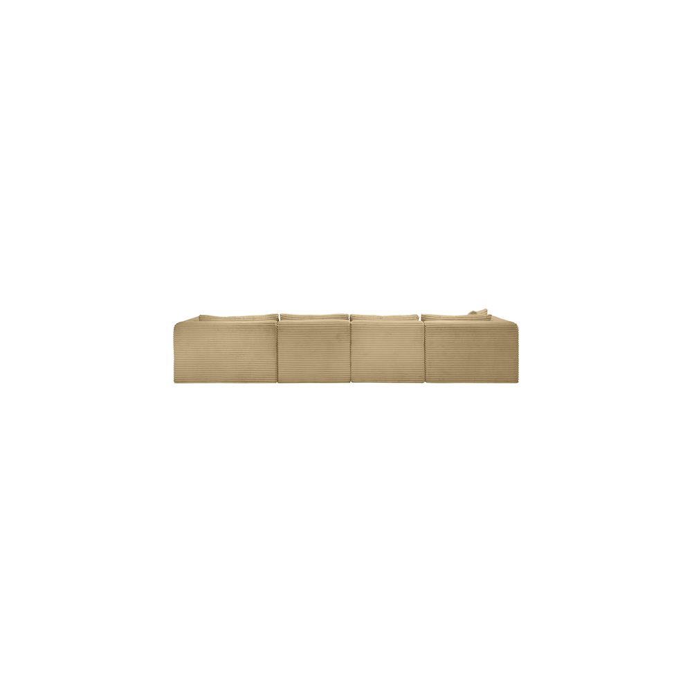 Shaggy Camel Corduroy Performance Fabric Modular Sectional