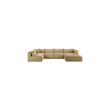 Shaggy Camel Corduroy Performance Fabric Modular Sectional