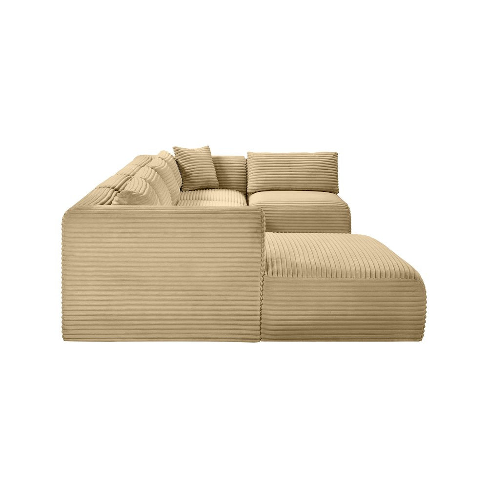 Shaggy Camel Corduroy Performance Fabric Modular Sectional