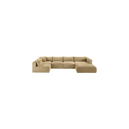 Shaggy Camel Corduroy Performance Fabric Modular Sectional