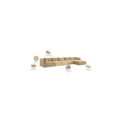 Shaggy Camel Corduroy Performance Fabric Modular Sectional