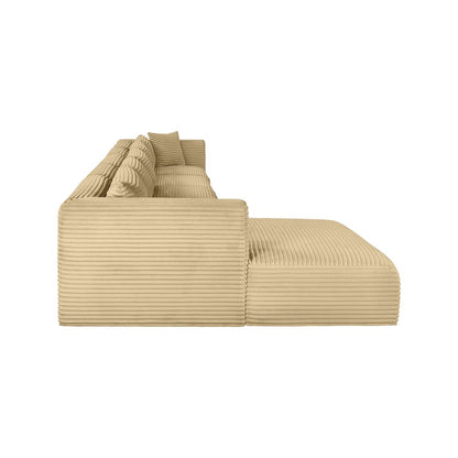 Shaggy Camel Corduroy Performance Fabric Modular Sectional