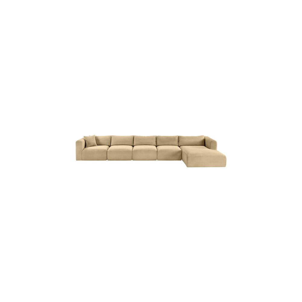 Shaggy Camel Corduroy Performance Fabric Modular Sectional