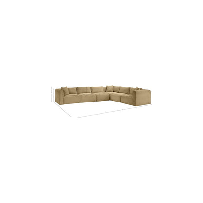 Shaggy Camel Corduroy Performance Fabric Modular Sectional
