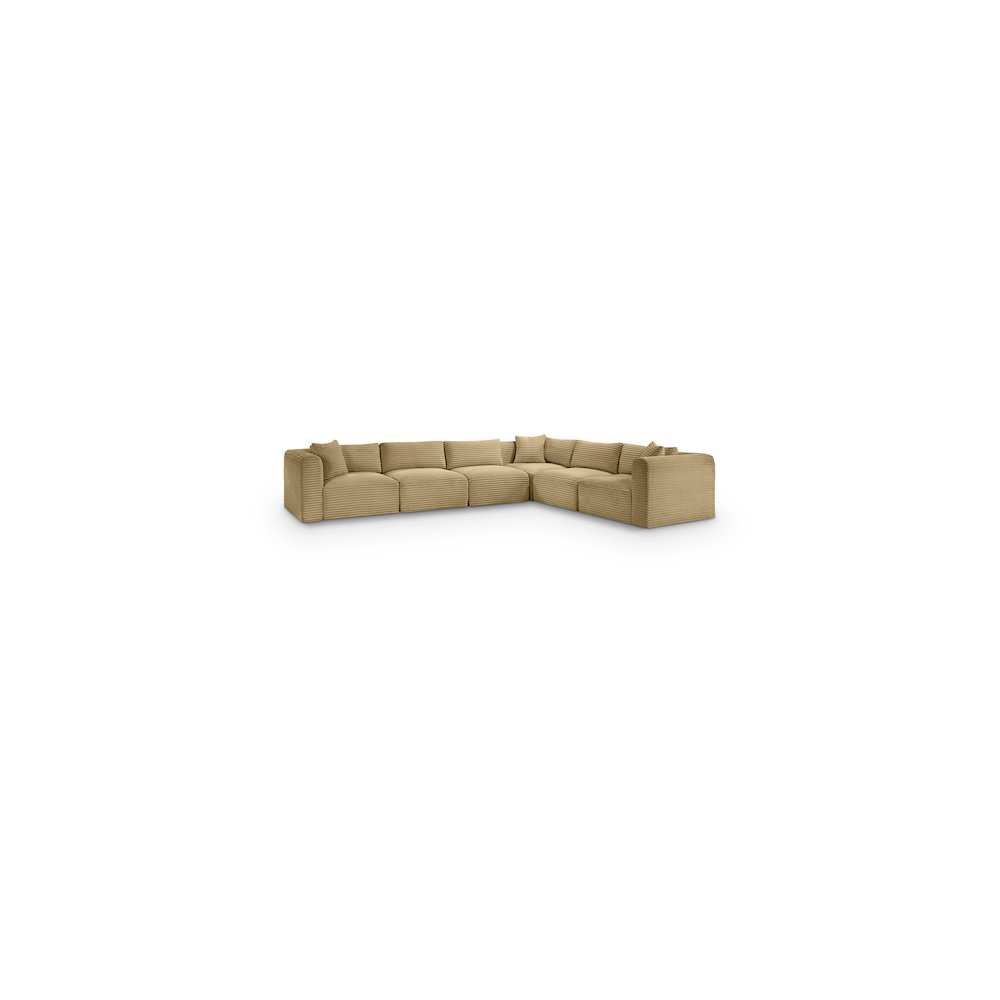 Shaggy Camel Corduroy Performance Fabric Modular Sectional