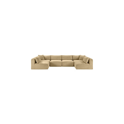 Shaggy Camel Corduroy Performance Fabric Modular Sectional