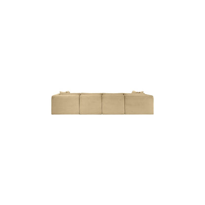 Shaggy Camel Corduroy Performance Fabric Modular Sectional