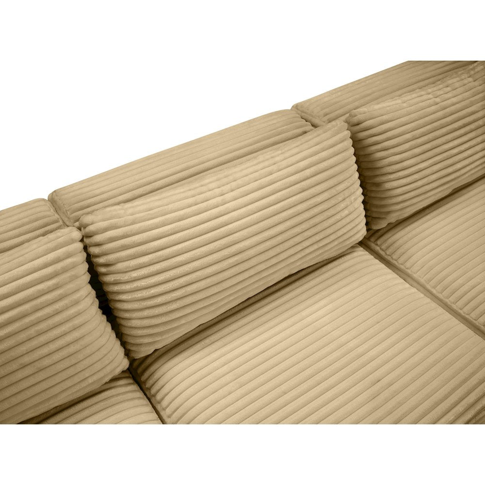 Shaggy Camel Corduroy Performance Fabric Modular Sectional