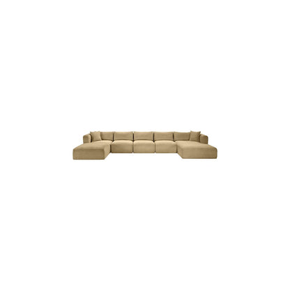 Shaggy Camel Corduroy Performance Fabric Modular Sectional