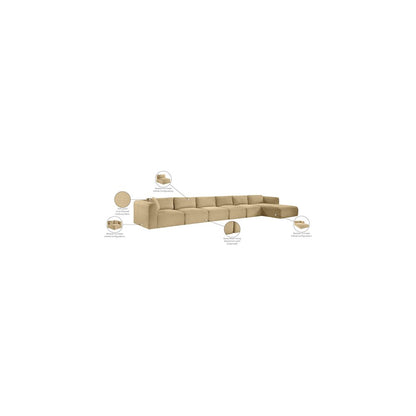 Shaggy Camel Corduroy Performance Fabric Modular Sectional