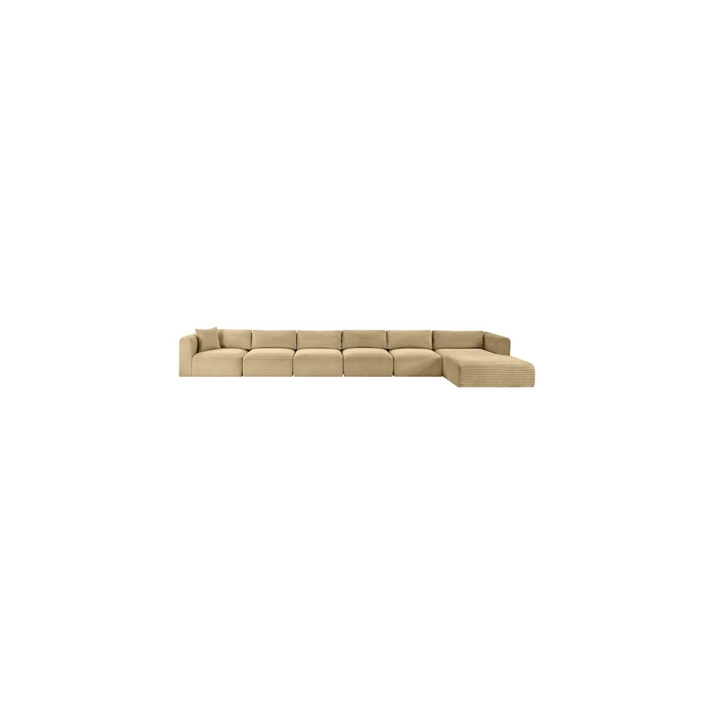 Shaggy Camel Corduroy Performance Fabric Modular Sectional