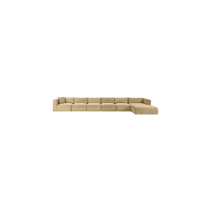 Shaggy Camel Corduroy Performance Fabric Modular Sectional