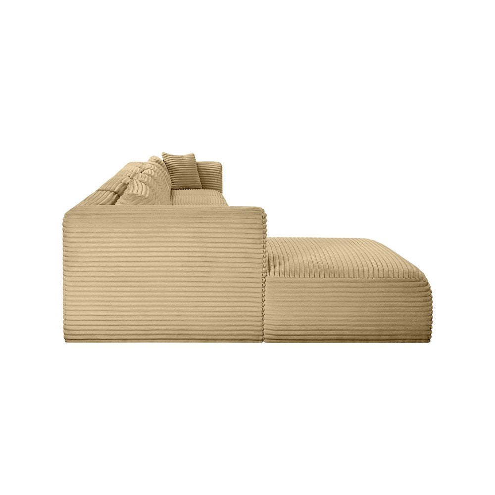 Shaggy Camel Corduroy Performance Fabric Modular Sectional