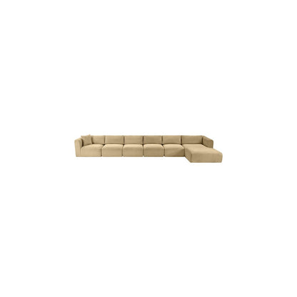 Shaggy Camel Corduroy Performance Fabric Modular Sectional