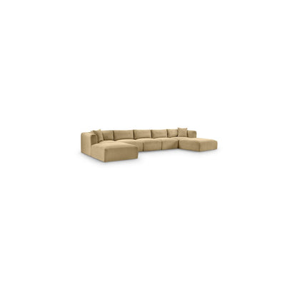 Shaggy Camel Corduroy Performance Fabric Modular Sectional