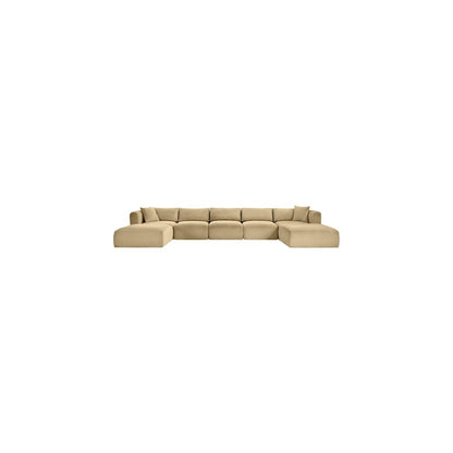 Shaggy Camel Corduroy Performance Fabric Modular Sectional