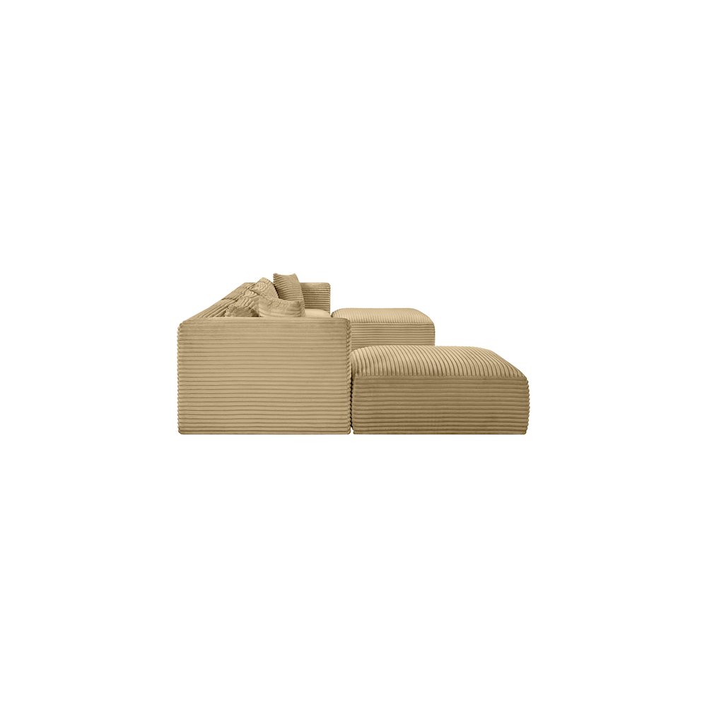 Shaggy Camel Corduroy Performance Fabric Modular Sectional
