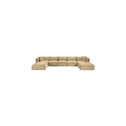 Shaggy Camel Corduroy Performance Fabric Modular Sectional