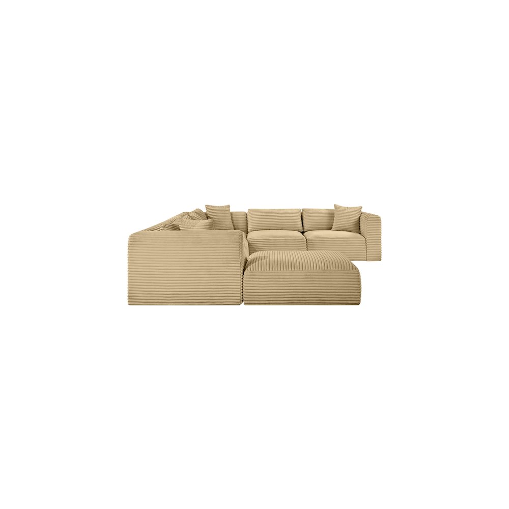 Shaggy Camel Corduroy Performance Fabric Modular Sectional