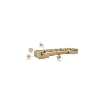 Shaggy Camel Corduroy Performance Fabric Modular Sectional