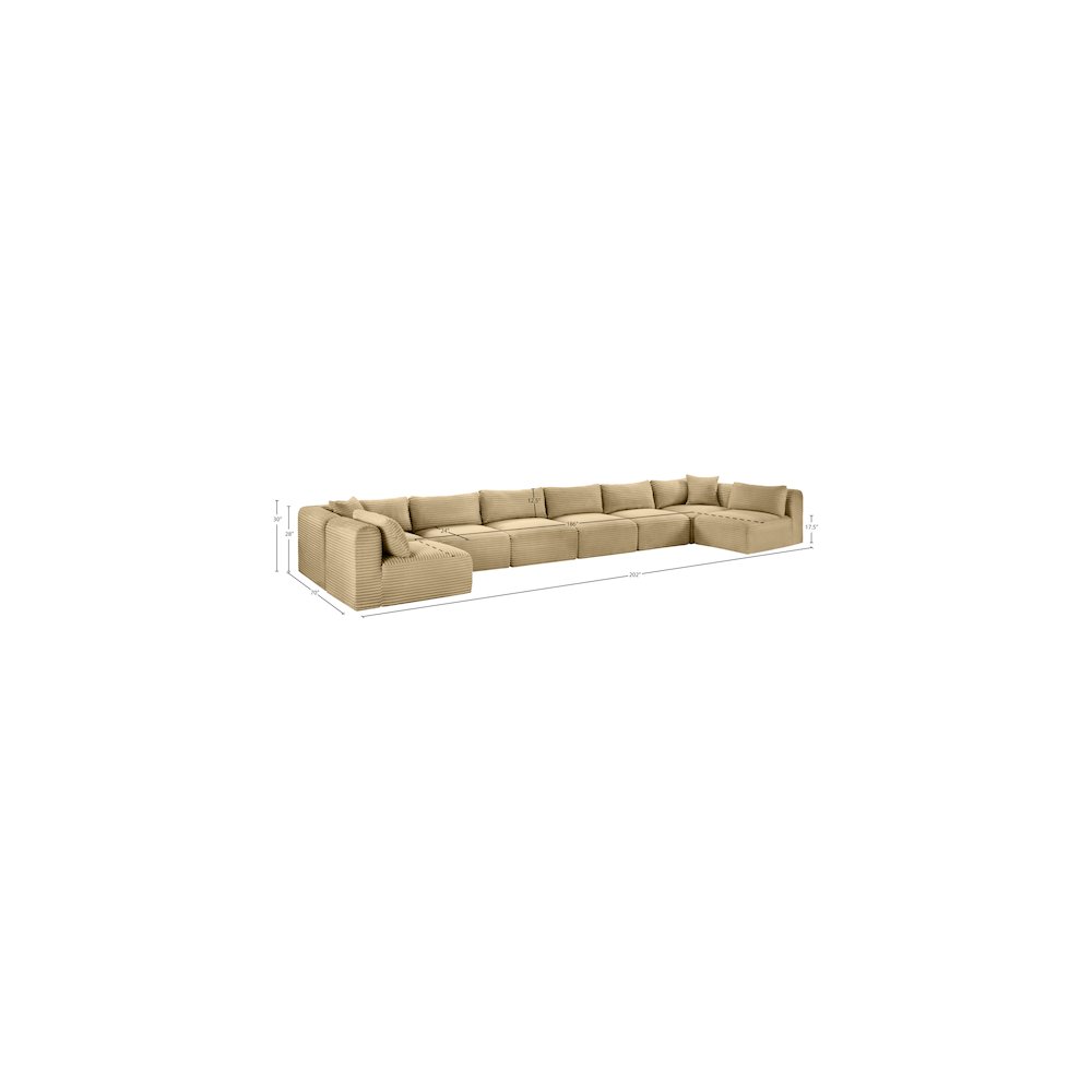 Shaggy Camel Corduroy Performance Fabric Modular Sectional