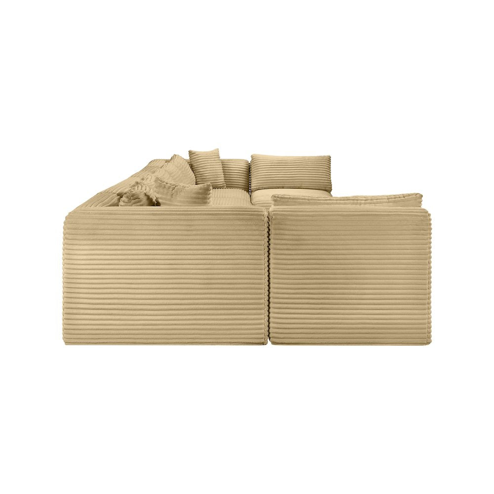 Shaggy Camel Corduroy Performance Fabric Modular Sectional
