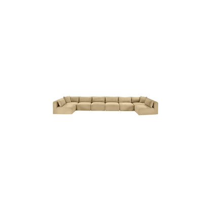 Shaggy Camel Corduroy Performance Fabric Modular Sectional
