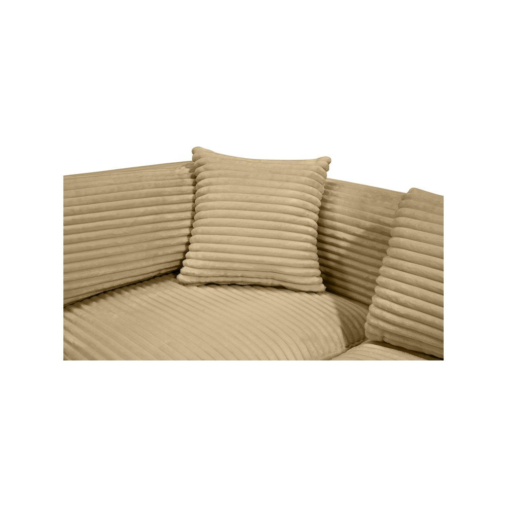 Shaggy Camel Corduroy Performance Fabric Modular Sectional