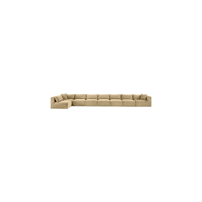Shaggy Camel Corduroy Performance Fabric Modular Sectional