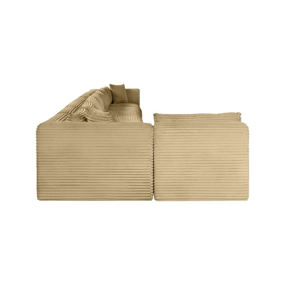 Shaggy Camel Corduroy Performance Fabric Modular Sectional