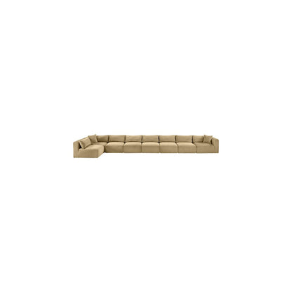 Shaggy Camel Corduroy Performance Fabric Modular Sectional