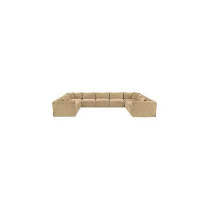 Shaggy Camel Corduroy Performance Fabric Modular Sectional