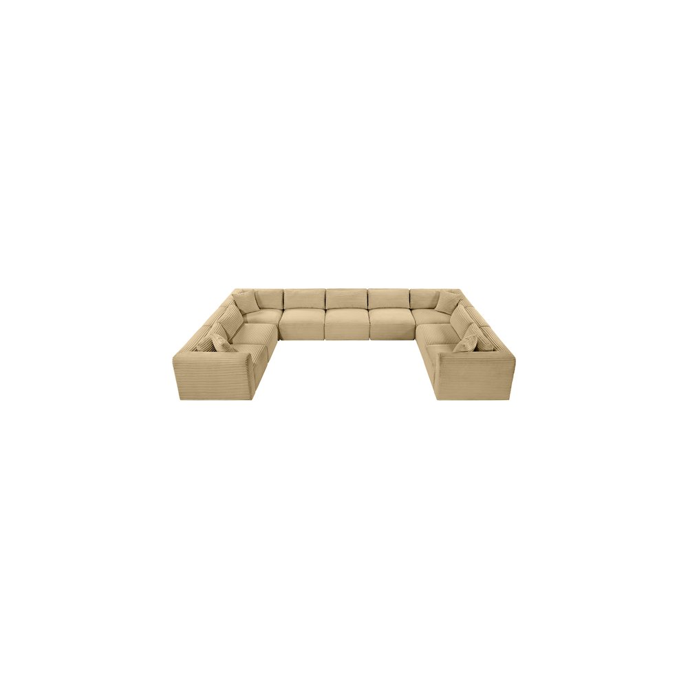 Shaggy Camel Corduroy Performance Fabric Modular Sectional
