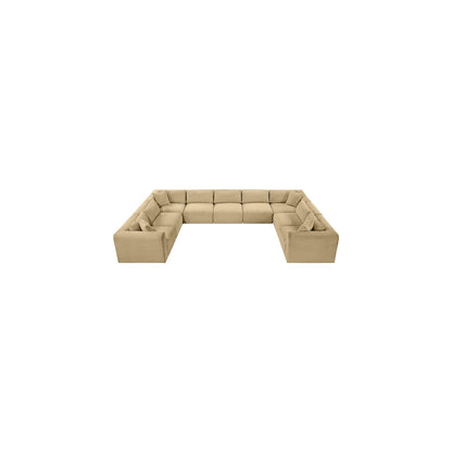 Shaggy Camel Corduroy Performance Fabric Modular Sectional