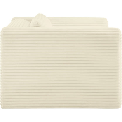 Shaggy Cream Corduroy Performance Fabric Arm Chair